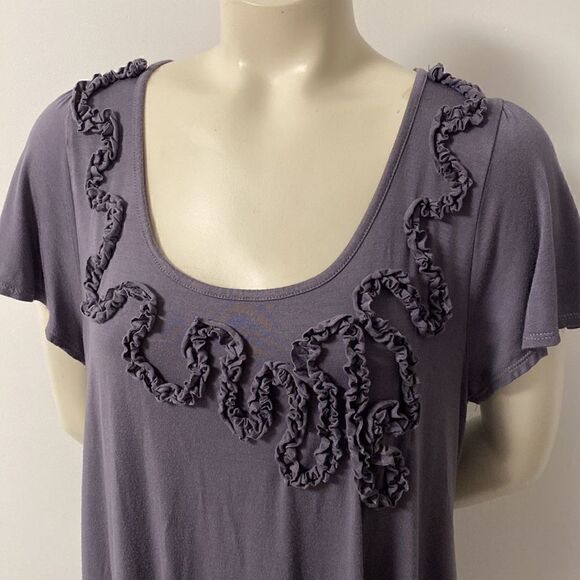 ING Grey Short Sleeve Stretch Top Size 1X - Picture 2 of 5